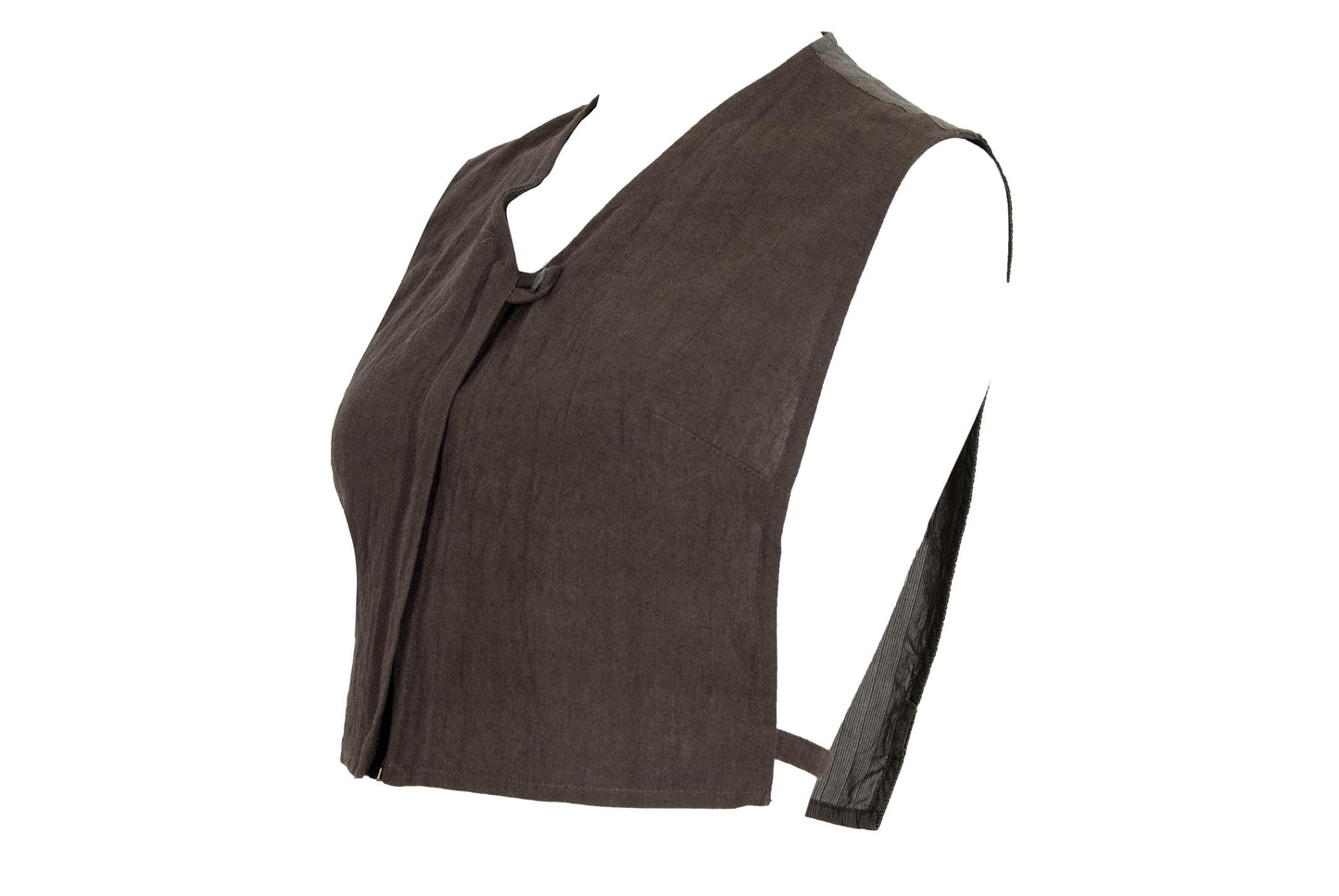 Vintage Collection Privée? ramie cropped zip front vest / Made in Italy