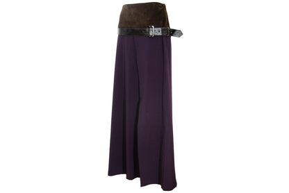 F/W 2002 Simultaneous suede and wool buckle belt skirt / Made in Italy