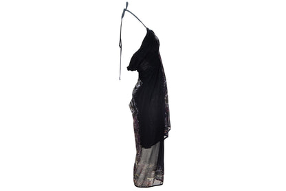 Vintage Italian brand Roman mosaic print mesh dress / Made in Italy