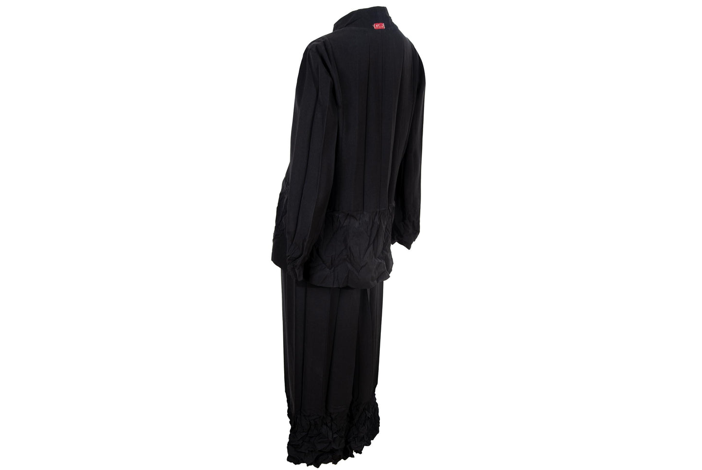 Vintage French brand permanent pleats black jacket and pants / Made in France