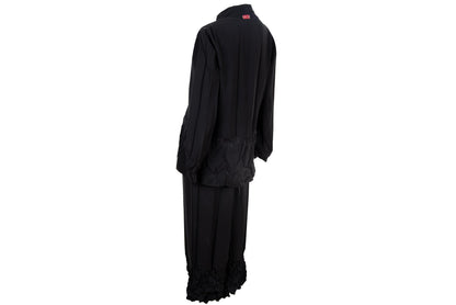 Vintage French brand permanent pleats black jacket and pants / Made in France