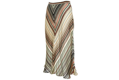 Vintage Max Mara 100% silk striped mermaid skirt / Made in Italy