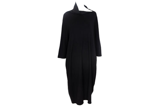90s Jil Sander 100% wool knit cocoon architectural dress / Made in Italy