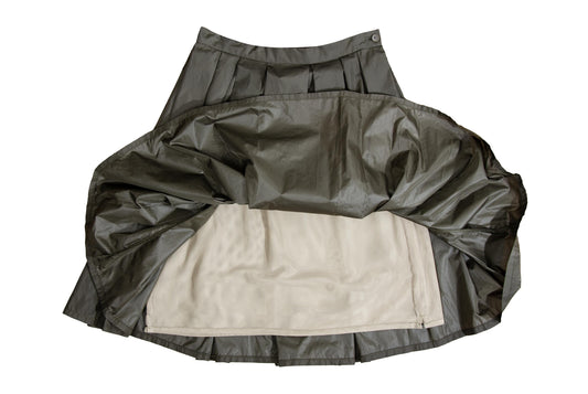 Vintage Atsuro Tayama pleated nylon skirt with sporty mesh lining / Made in Japan