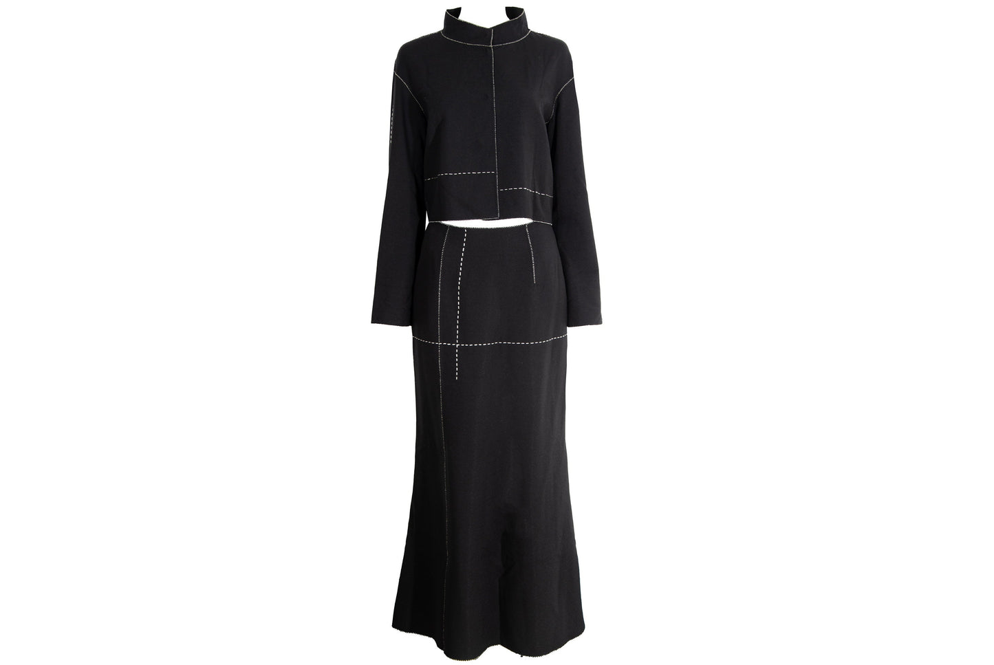 90s Ritsuko Shirahama cropped jacket and maxi skirt two piece set / Made in Japan