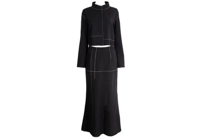 90s Ritsuko Shirahama cropped jacket and maxi skirt two piece set / Made in Japan