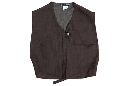 Vintage Collection Privée? ramie cropped zip front vest / Made in Italy