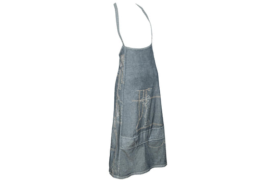 2000s Marithé + François Girbaud denim relaxed apron dress / Made in Italy