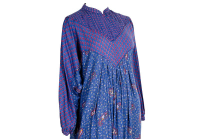 1970s René Derhy Indian bib dress