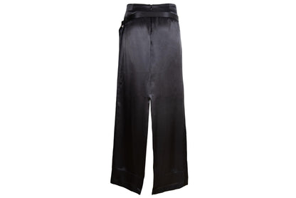 Early 2000s Costume National 100% silk black maxi skirt / Made in Italy