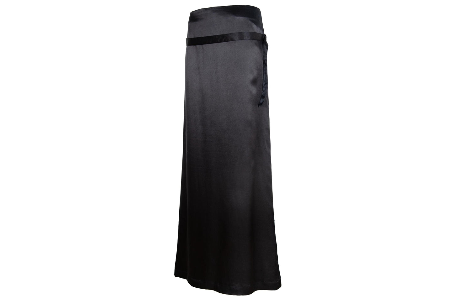 Early 2000s Costume National 100% silk black maxi skirt / Made in Italy