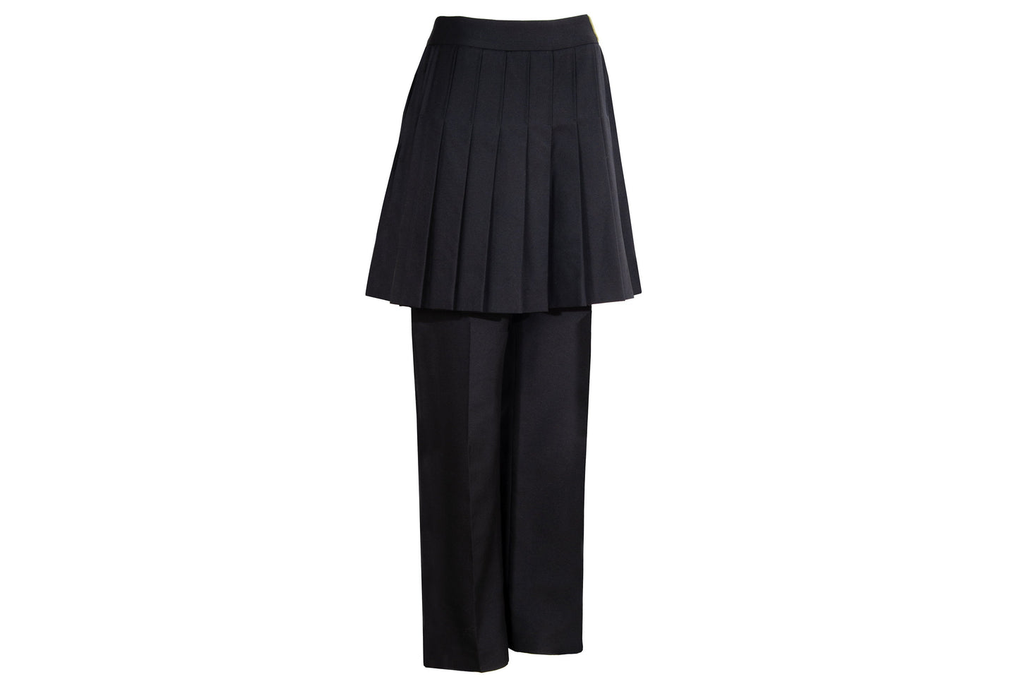 Vintage Dries Van Noten 100% wool black pants with overskirt