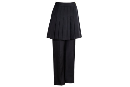 Vintage Dries Van Noten 100% wool black pants with overskirt