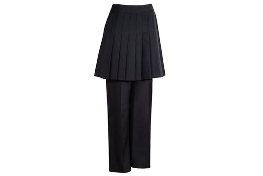 Vintage Dries Van Noten 100% wool black pants with overskirt