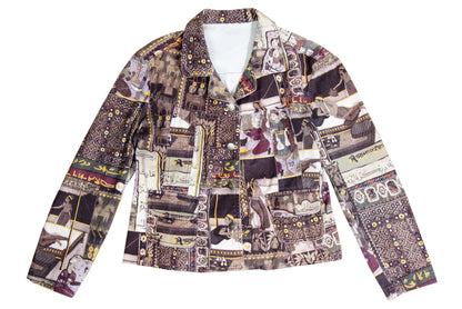 Vintage French designer patchwork print jacket and skirt set