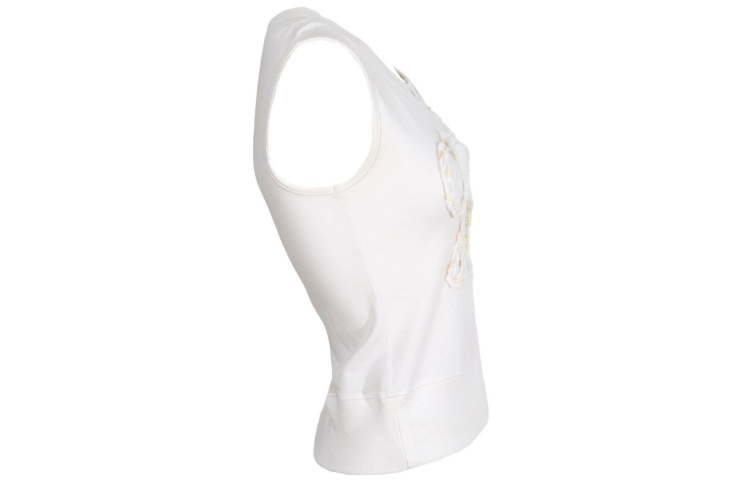 2000s "Girl" organza ribbon embroidered spellout tank top