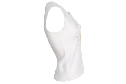 2000s "Girl" organza ribbon embroidered spellout tank top