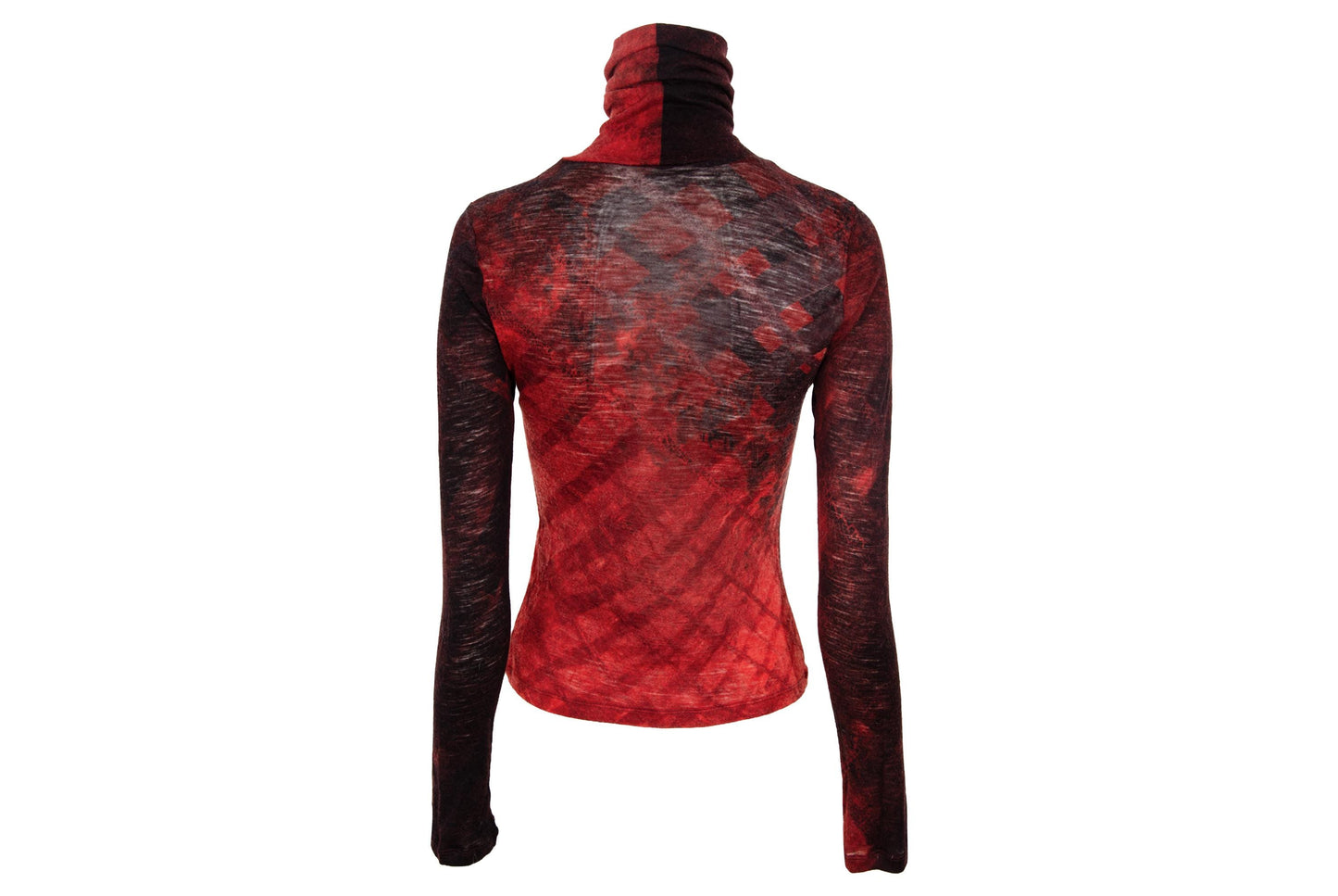 2000s Italian designer wool abstract turtleneck long sleeves top / Made in Italy