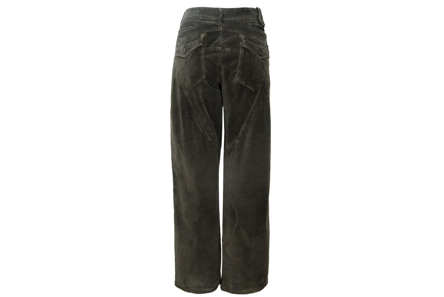 2000s Gaetano Navarra low waist military inspired multi pocket velvet cargo pants