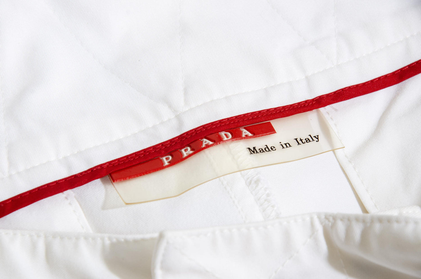 Vintage Prada Linea Rossa white nylon sporty 3/4 capri pants / Made in Italy