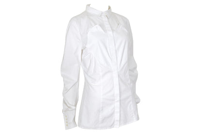 Vintage Gaetano Navarra white button down poplin shirt with heart shaped insert