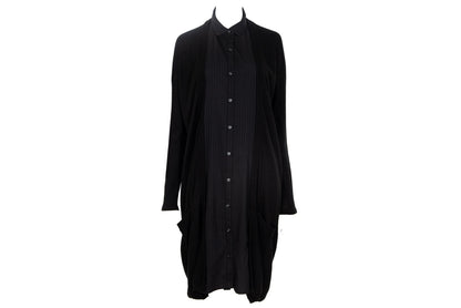 Vintage Atsuro Tayama layered wool knit dress with button up shirt insert