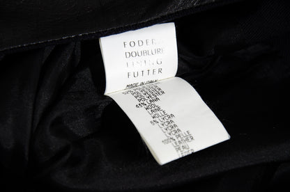 F/W 2001 Simultaneous avant garde black wool skirt with leather inserts / Made in Italy