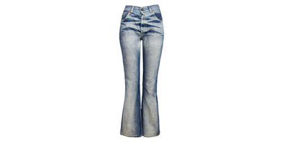 Early 2000s Levi's 525 flared jeans / Contrasted fading mid rise kick flare leg jeans