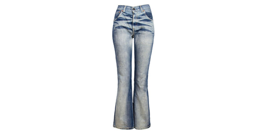 Early 2000s Levi's 525 flared jeans / Contrasted fading mid rise kick flare leg jeans