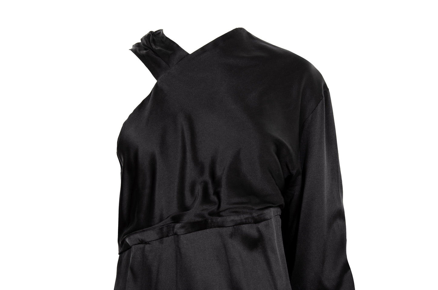 Early 2000s Costume National silk one sleeve avant garde asymmetrical blouse / Made in Italy