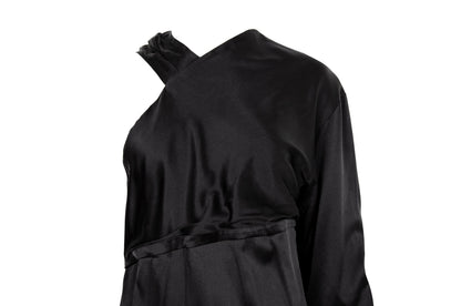 Early 2000s Costume National silk one sleeve avant garde asymmetrical blouse / Made in Italy
