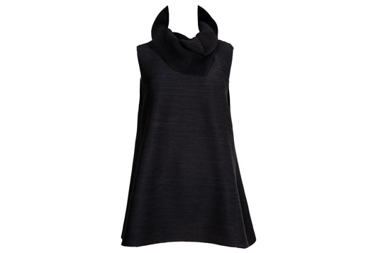 Túnica asimétrica de pliegues permanentes con cuello de ajuste holgado de Koibito Misaki Vintage / Hecha en Japón