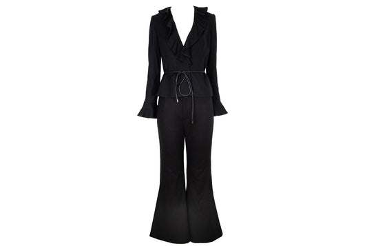 Novespazio by Noboru Yamafuji two piece black wool suit / Made in Japan