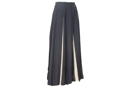 Vintage "IWISH" by Yohji Yamamoto long pleated skirt with contrasting panels / Made in Japan