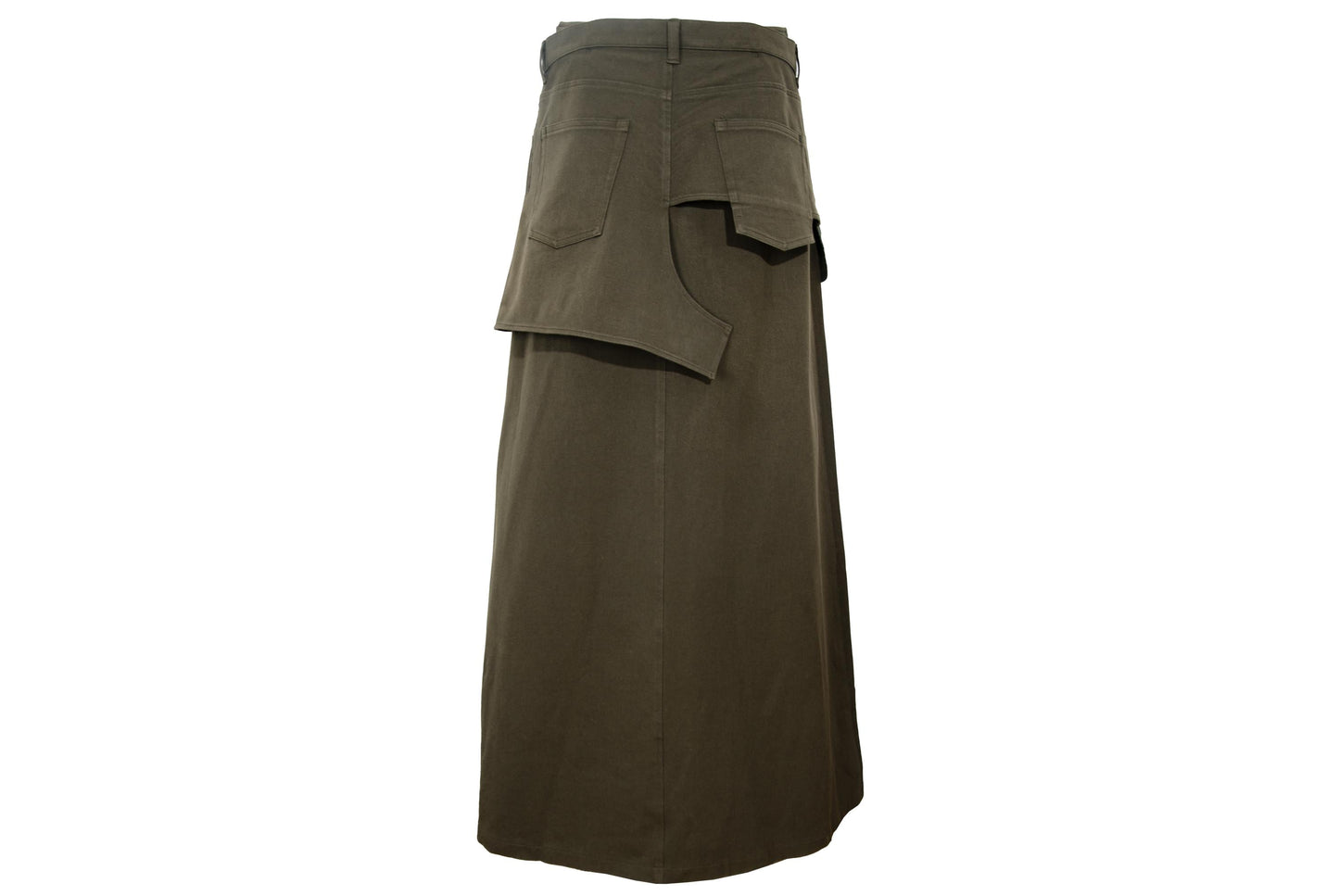 Vintage Atsuro Tayama military inspired maxi skirt with asymmetric layered overskirt / MADE IN JAPAN