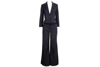 S/S 2002 Marcel Marongiu two piece suit with black lace details / Made in France