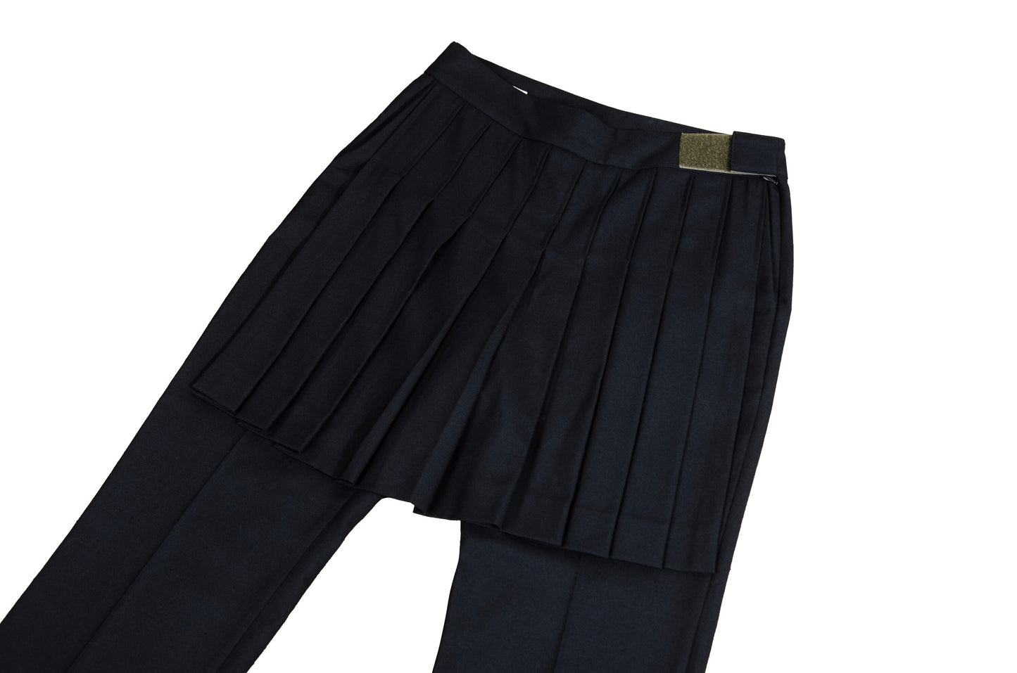 Vintage Dries Van Noten 100% wool black pants with overskirt