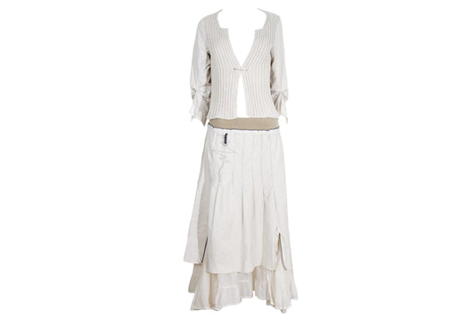 Vintage Cop Copine knit cardigan and skirt set / Made in France