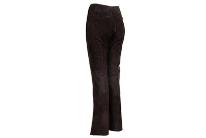 2000s low waisted brown suede corset bootcut pants / Made in Italy