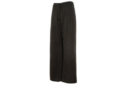 Vintage Dries Van Noten wool & cotton straight wide striped trousers.