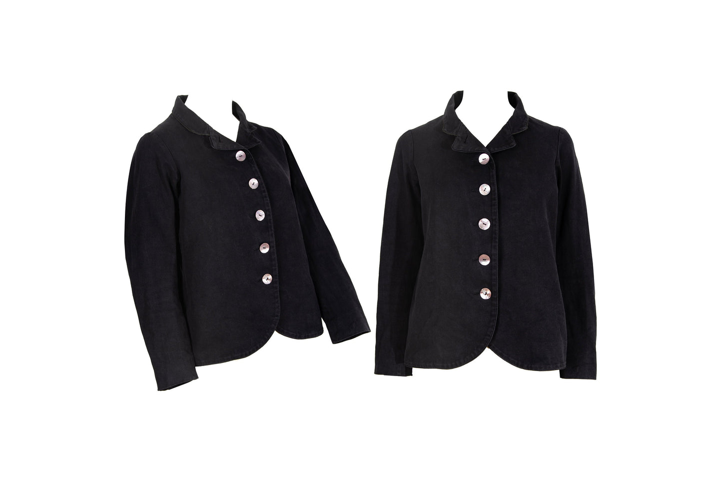 Marc Le Bihan cotton & silk structured rounded button front jacket / Made in France