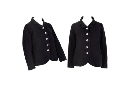 Marc Le Bihan cotton & silk structured rounded button front jacket / Made in France