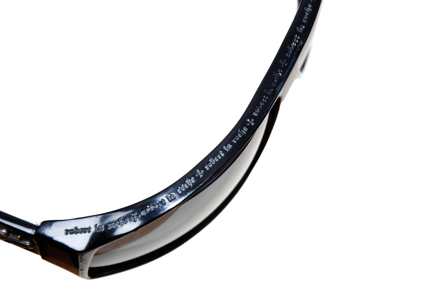 Vintage Robert La Roche sterling silver 925 cross wraparound black acetate sunglasses