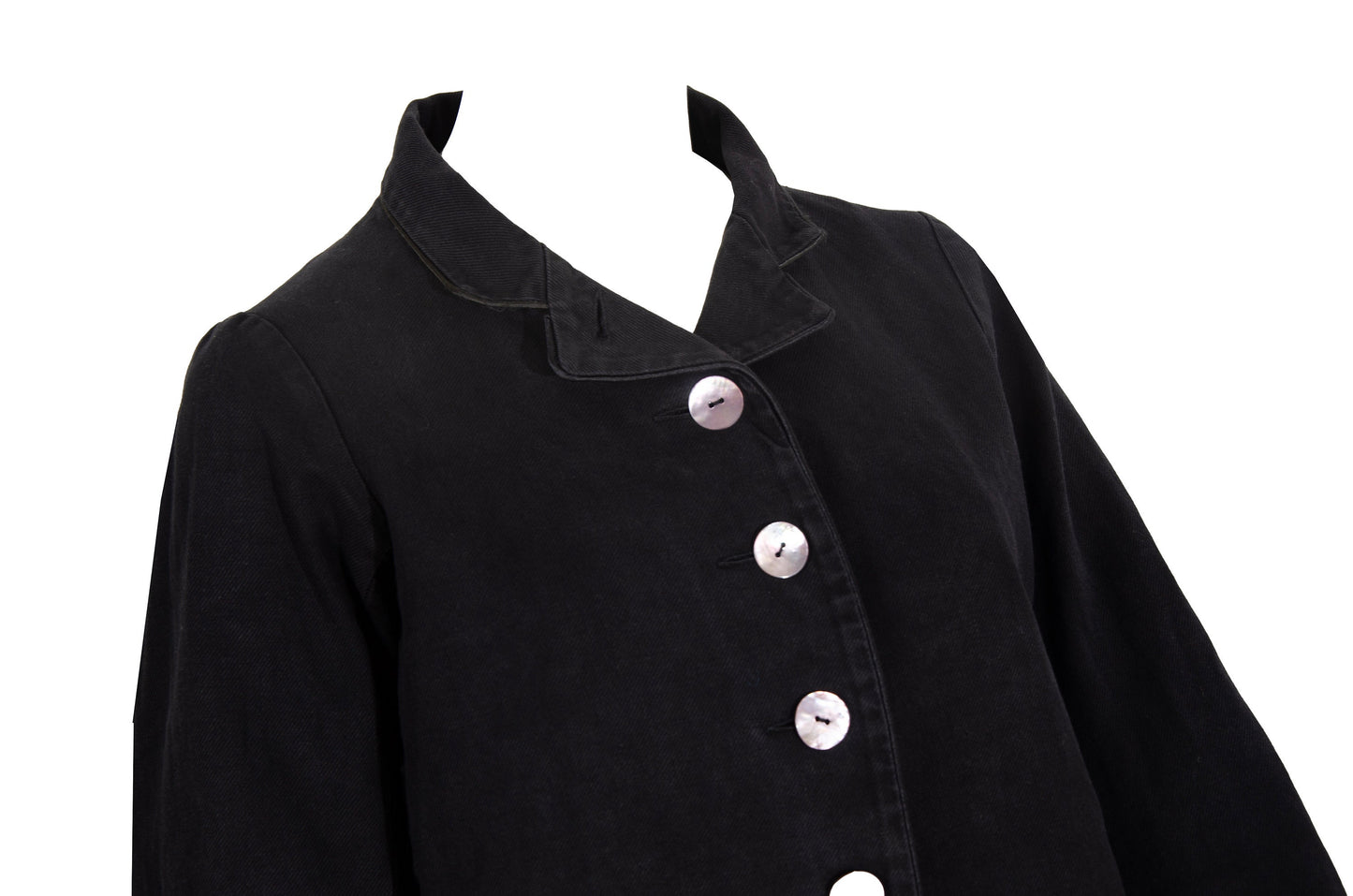 Marc Le Bihan cotton & silk structured rounded button front jacket / Made in France