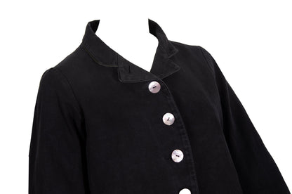 Marc Le Bihan cotton & silk structured rounded button front jacket / Made in France