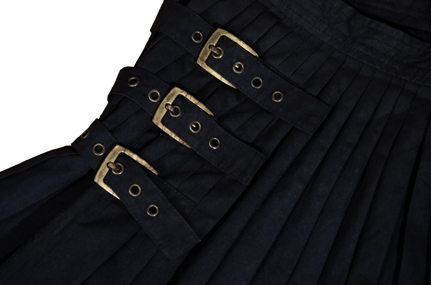 Vintage Antonio Berardi Pleated Mini Skirt Buckle Strap, Military Style