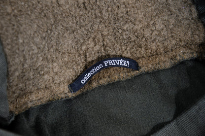 Vintage Collection Privée? khaki green military inspired asymmetrical ruffle skirt / Made in Italy