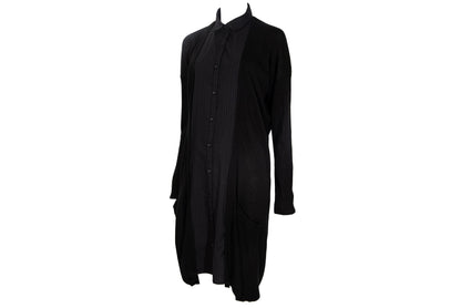 Vintage Atsuro Tayama layered wool knit dress with button up shirt insert