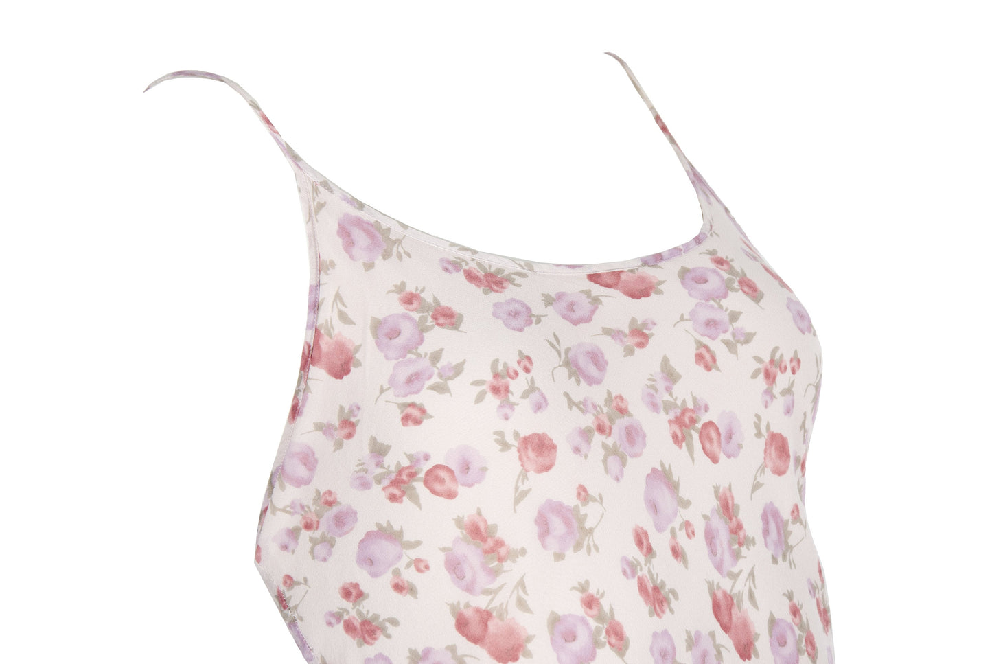 Vintage 100% silk floral print soft pink backless mini dress / Made in Italy