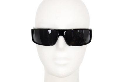 Vintage Robert La Roche sterling silver 925 cross wraparound black acetate sunglasses